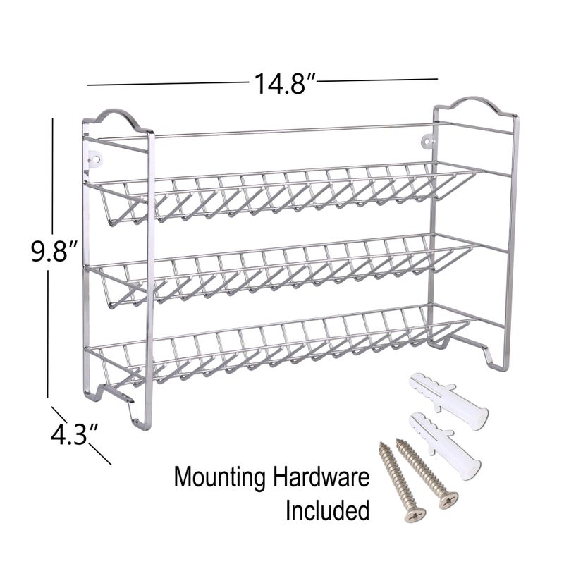SWOMMOLY Spice Rack Organizer with 24 Empty Round Spice Jars, 396 Spice Labels with Chalk Marker and Funnel Complete Set, SWOMMOLY Spice Rack for Cabinet, Countertop or Wall Mount, Silver - Image 5